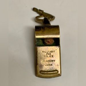 Mid Century Vintage Wood Ball Brass Official US Military Police Academy Whistle